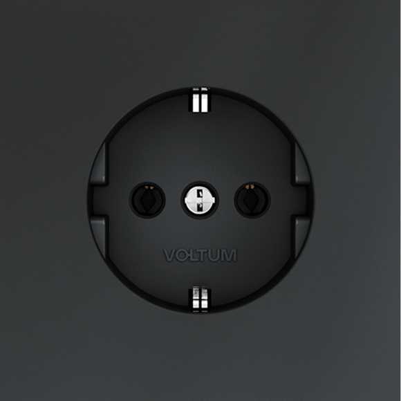 Розетка встраиваемая VOLTUM S70 с заземлением 16А, (графит)
