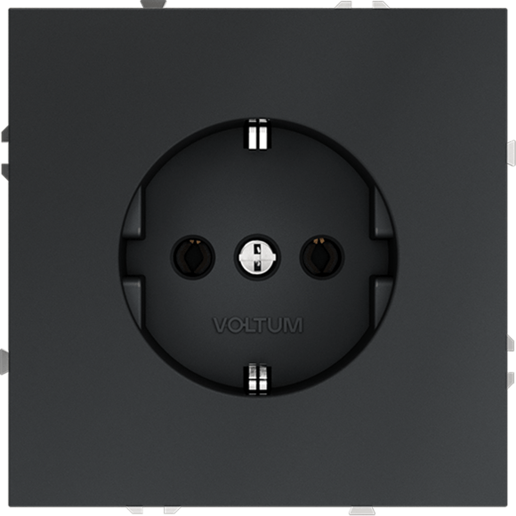 Розетка встраиваемая VOLTUM S70 с заземлением 16А, (графит)