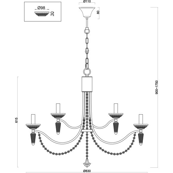 Подвесная люстра Zoe FR2009PL-12G Подвесная люстра Zoe FR2009PL-12G