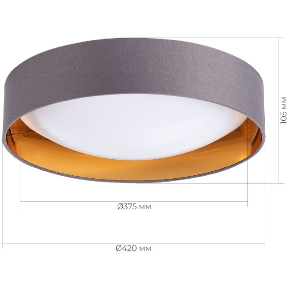 SLE201112-01 Светильник потолочный Серый, Золото/Белый LED 1*24W 4000K ORBIO