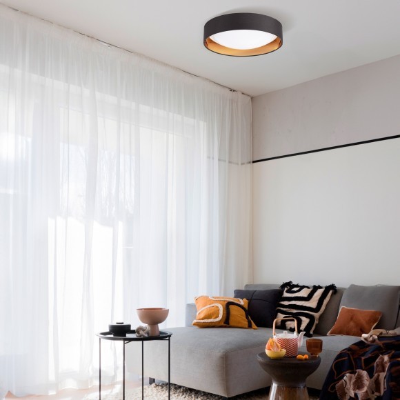 SLE201112-01 Светильник потолочный Серый, Золото/Белый LED 1*24W 4000K ORBIO