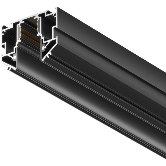 Maytoni Exility 48V TRX034-SCH-423B Шинопровод 3м для монтажа в гарпунный натяжной ПВХ потолок, черный алюминий, габариты 3000 x 60 x 46 мм. Торцевые заглушки 2шт и пластиковый экран для гарпуна в комплекте