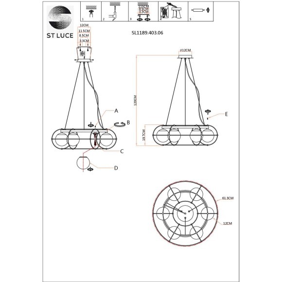 SL1189.403.06 Люстра подвесная ST-Luce Черный/Опал G9 6*5W BEATA SL1189.403.06 Люстра подвесная ST-Luce Черный/Опал G9 6*5W BEATA
