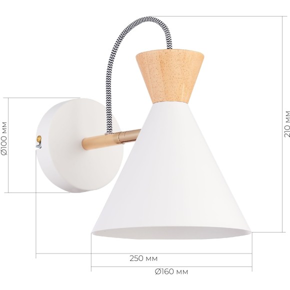 SLE125101-01 Светильник настенный Белый, Золотистый/Белый, Светлое дерево E14 1*40W MODICA SLE125101-01 Светильник настенный Белый, Золотистый/Белый, Светлое дерево E14 1*40W MODICA