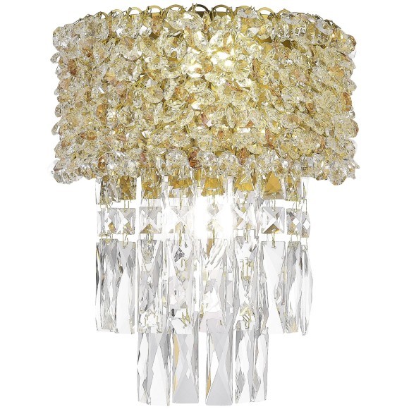 SL1637.301.02 Светильник настенный ST-Luce Латунь/Прозрачный, Янтарный E14 2*60W SELINE