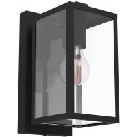 900288 Уличный настенный светильник BUDRONE, E27, 1X40W, IP44, L120, H270, A165, сталь, черный, белы