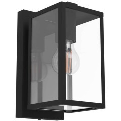 900288 Уличный настенный светильник BUDRONE, E27, 1X40W, IP44, L120, H270, A165, сталь, черный, белы