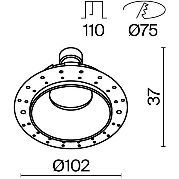 Встраиваемый светильник Technical DL051-U-2WMG