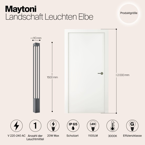 Уличный наземный светильник Maytoni O424FL-L20GF Elbe IP65 светодиодный LED 20W
