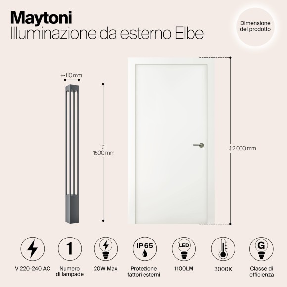 Уличный наземный светильник Maytoni O424FL-L20GF Elbe IP65 светодиодный LED 20W
