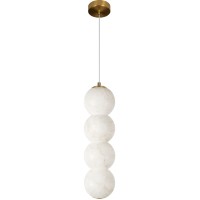 10530/4P Loft It BEADS Подвесной светильник, LED, 3000 К, световой поток 1800 Лм, бронзовое металлическое основание, бежевые мраморные плафоны, IP20, 220 В