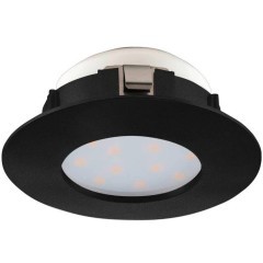 900743 Встраиваемый светильник PINEDA, 4,9W (LED), 3000K, IP20, IP44, Ø78, пластик, черный