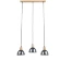 Arte Lamp Lancaster A5869SP-3BK Тройной подвесной современный светильник с дымчатым плафоном из стекла диаметром 15 см, основание из натурального светлого дерева, высота провода 100 см, лампы E27 3шт до 60Вт IP20 220В