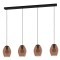 390162 ESTANYS ESTANYS 1 Люстра потолочная с 4 лампами E27, металл, стекло, черный, коричневый
