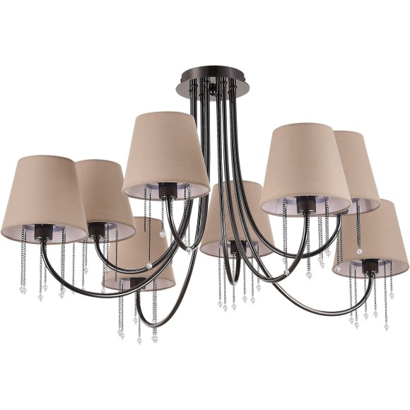 SLE1118-802-08 Светильник потолочный Черный хром/Бежевый E14 8*40W ALLURIA