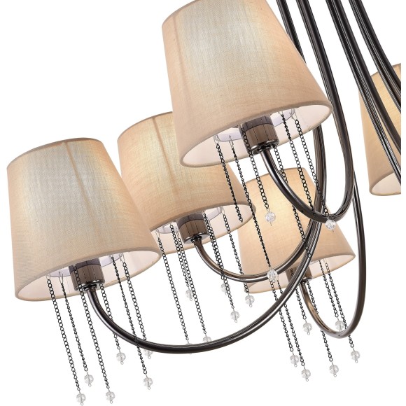 SLE1118-802-08 Светильник потолочный Черный хром/Бежевый E14 8*40W ALLURIA