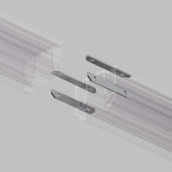 Комплект из 4 прямых соединений для гарпунных шинопроводов и профилей Denkirs TR3043-AL