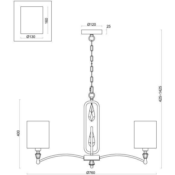 Люстра подвесная Freya FR1007PL-07N Riverside под лампы 7xE14 40W