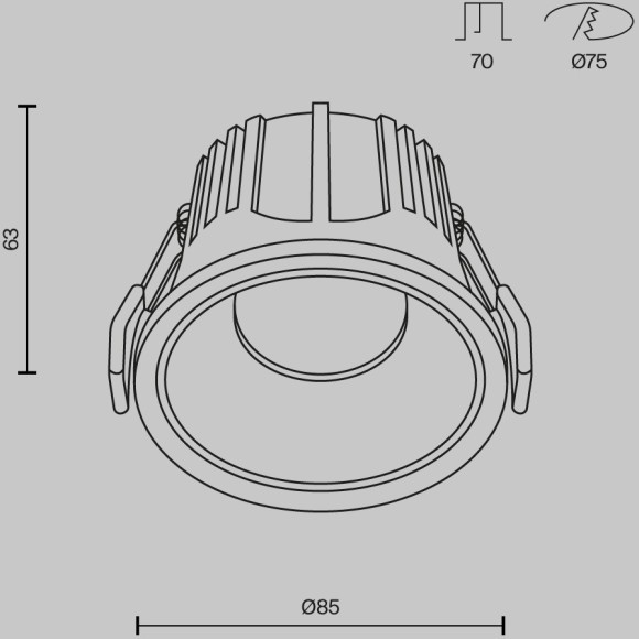 Встраиваемый светильник Maytoni Alfa LED 3000K 15Вт 36° Dim Triac DL043-01-15W3K-D-RD-WB Встраиваемый светильник Maytoni Alfa LED 3000K 15Вт 36° Dim Triac DL043-01-15W3K-D-RD-WB