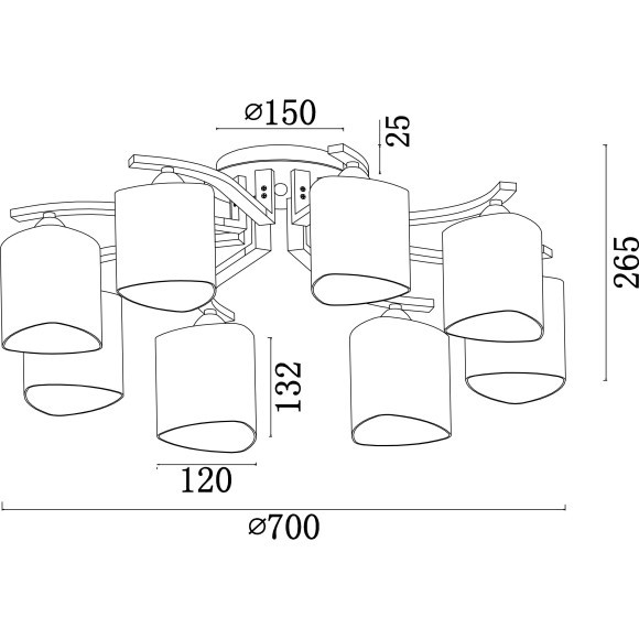 Люстра потолочная Freya FR5454CL-08CH SOL под лампы 8xE14 40W Люстра потолочная Freya FR5454CL-08CH SOL под лампы 8xE14 40W