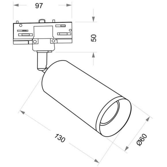 Трехфазный трековый светильник Maytoni Technical TR028-3-GU10-MG