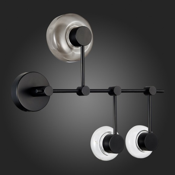 SL6005.401.03 Светильник настенно-потолочный ST-Luce Черный/Дымчатый, Прозрачный LED 3*3W 3000K VALLO SL6005.401.03 Светильник настенно-потолочный ST-Luce Черный/Дымчатый, Прозрачный LED 3*3W 3000K VALLO