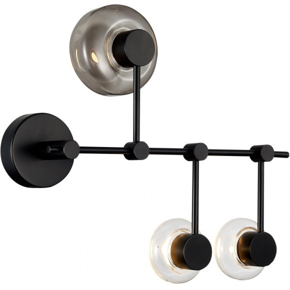 SL6005.401.03 Светильник настенно-потолочный ST-Luce Черный/Дымчатый, Прозрачный LED 3*3W 3000K VALLO SL6005.401.03 Светильник настенно-потолочный ST-Luce Черный/Дымчатый, Прозрачный LED 3*3W 3000K VALLO