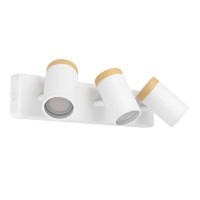 300004 CONSUMA Спот 3xGU10 9W IP44 влагозащищенный сталь дерево белый коричневый