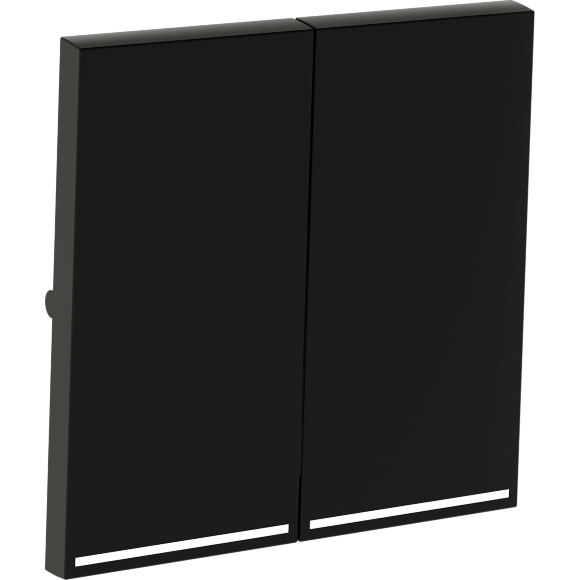 Клавиши для выключателя/переключателя двухклавишного с подсветкой, S70 (черный матовый)