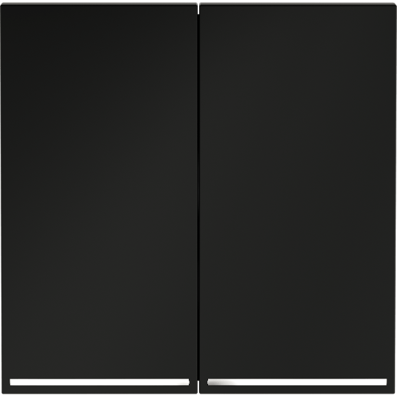 Клавиши для выключателя/переключателя двухклавишного с подсветкой, S70 (черный матовый)