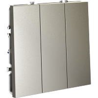 Выключатель встраиваемый VOLTUM S70 трехклавишный 10А, (шелк)