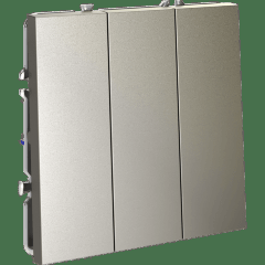 Выключатель встраиваемый VOLTUM S70 трехклавишный 10А, (шелк)