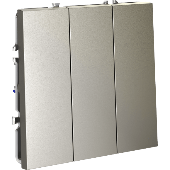 Выключатель встраиваемый VOLTUM S70 трехклавишный 10А, (шелк)