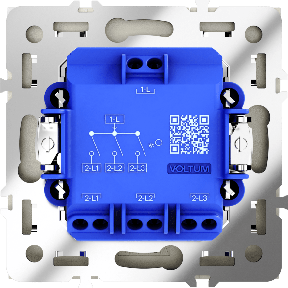 Выключатель встраиваемый VOLTUM S70 трехклавишный 10А, (шелк)