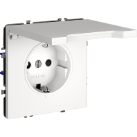 Розетка встраиваемая VOLTUM S70 с заземлением, защитными шторками и крышкой 16А, (белый матовый)