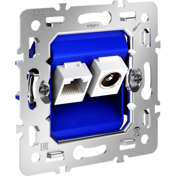 Механизм розетки TV+RJ45 кат. 6, S70