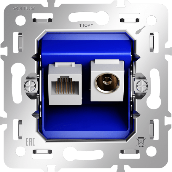 Механизм розетки TV+RJ45 кат. 6, S70