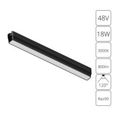 A1168PL-1BK Трековый магнитный светодиодный светильник Arte Lamp Rapid 48V CRI90+ 3000К 800Лм 120° 15Вт A1168PL-1BK Трековый магнитный светодиодный светильник Arte Lamp Rapid 48V CRI90+ 3000К 800Лм 120° 15Вт