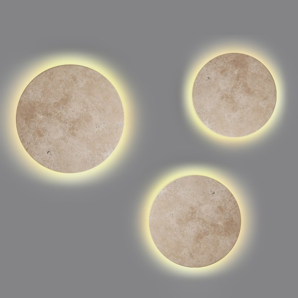 6625/15WL HIGHTECH ODL24 бежевый/металл/травертин Настенный светильник IP20 LED 15W 3000K 220V TRAVERTINO