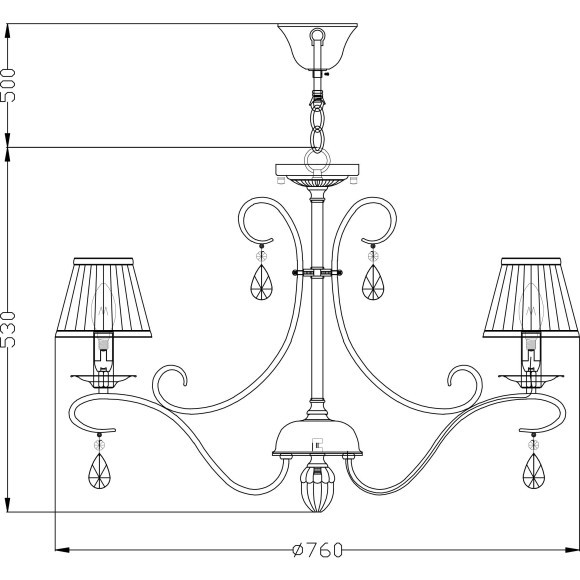 Люстра потолочная Maytoni ARM172-08-G Brionia под лампы 8xE14 40W