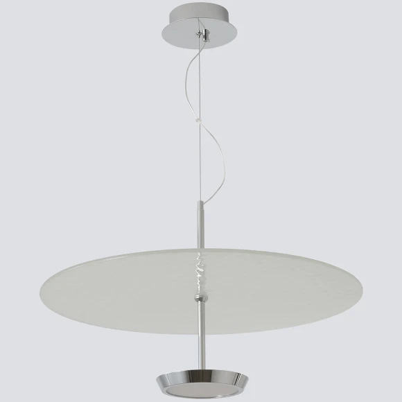 Crystal Lux NICOLE SP18W LED 4110/218 Подвесной светодиодный светильник, белый круглый, основание хром LED 18Вт 3000-6000K CRI90 1800Лм IP20 220V регулируемый с пультом