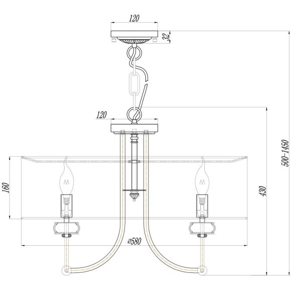 Люстра подвесная Maytoni ARM006PL-06G ROMA под лампы 6xE14 40W