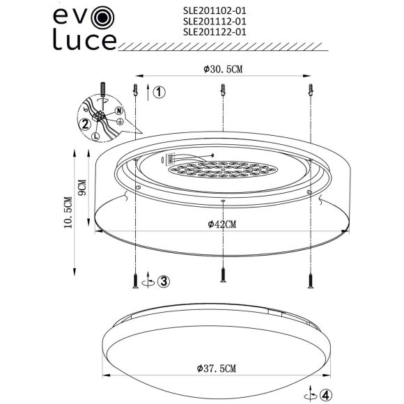 SLE201122-01 Светильник потолочный Белый, Золото/Белый LED 1*24W 4000K ORBIO SLE201122-01 Светильник потолочный Белый, Золото/Белый LED 1*24W 4000K ORBIO