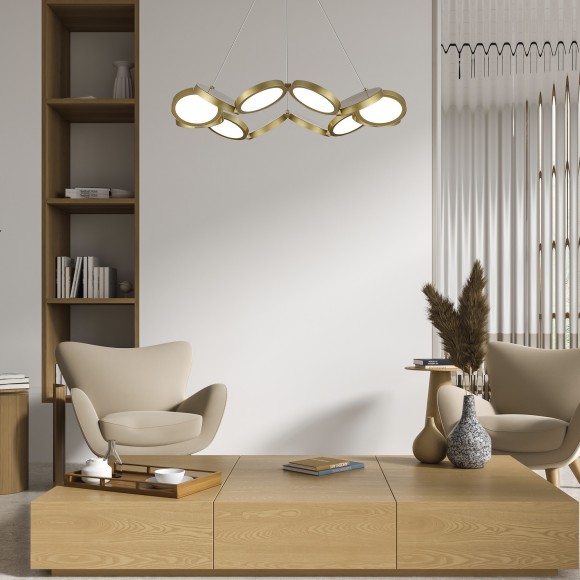 SL6508.203.01 Светильник подвесной ST-Luce Матово Золотистый/Белый LED 1*60W 4000K RIO