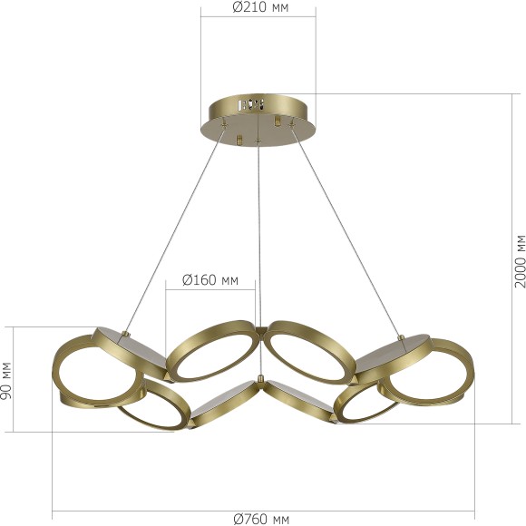 SL6508.203.01 Светильник подвесной ST-Luce Матово Золотистый/Белый LED 1*60W 4000K RIO