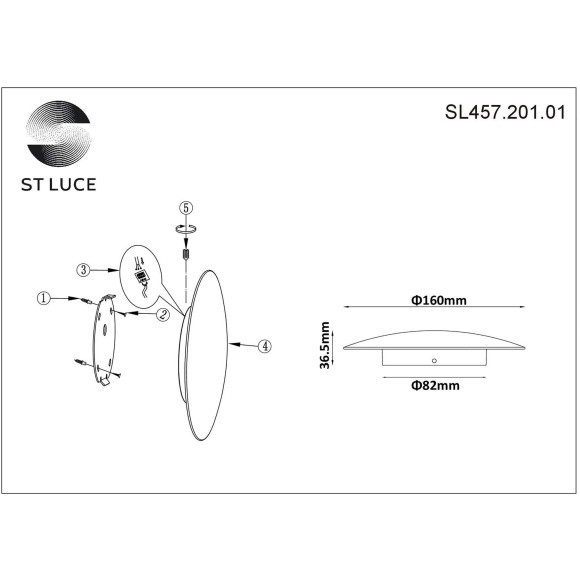 SL457.201.01 Светильник настенный ST-Luce Сусальное золото/Сусальное золото LED 1*6W 3000K AUREO