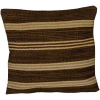 420104 CHEVERY Подушка декоративная 50x50 см, наволочка: джут/хлопок (лицо), хлопок (изнанка), коричневый, кремовый