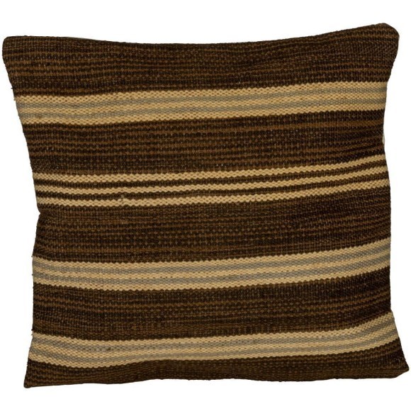 420104 CHEVERY Подушка декоративная 50x50 см, наволочка: джут/хлопок (лицо), хлопок (изнанка), коричневый, кремовый