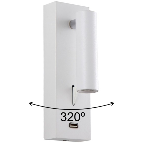 Бра Crystal Lux CLT 210W USB WH