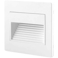 DK3050-WH Светильник встраиваемый в стену, IP 20, LED 3000, 1 Вт, белый, пластик